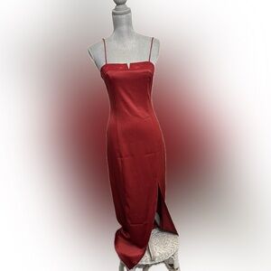 Rampage Red Sheath Cocktail Dress with Slit